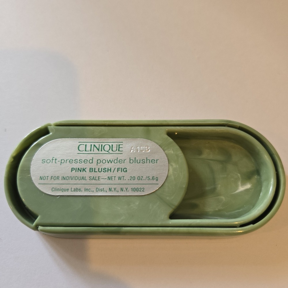 Clinique Soft Pressed Powder Blusher pink Blush/fig .20 Oz New Green Compact